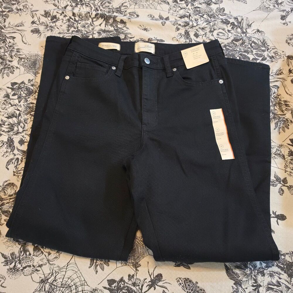 Universal Thread High Rise Straight Leg Black Jeans Size 10R